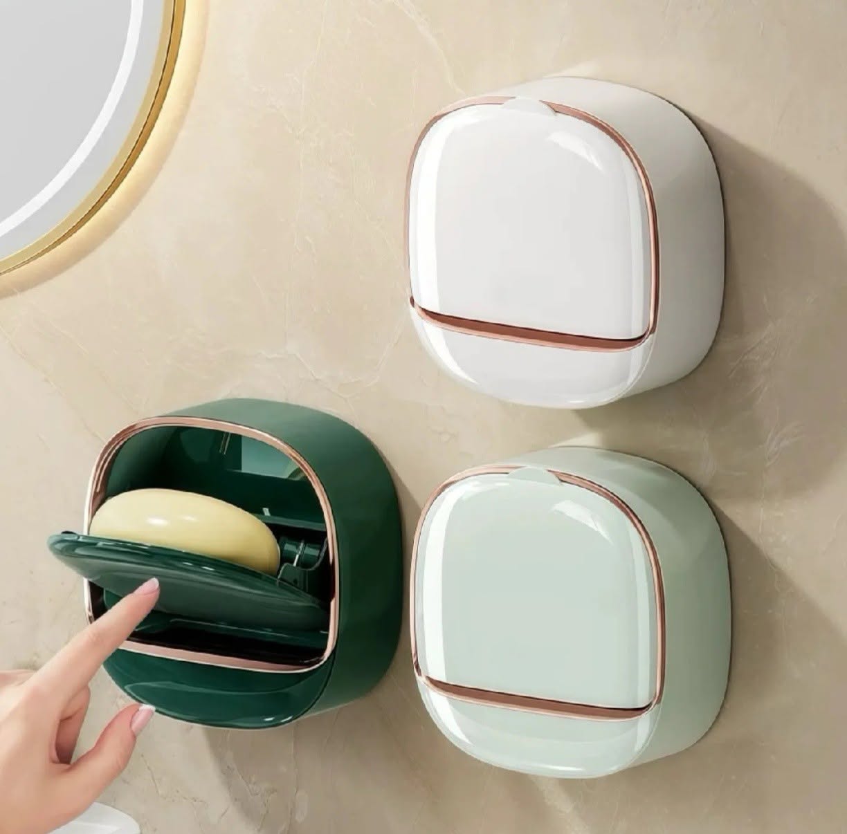 Wall Mounted Soap Holder with Cover | Bathroom Soap Box